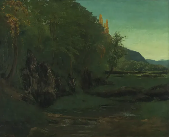 Framed Print : Landscape from Jura, 1868. Creator: Gustave Courbet Framed Print : Landscape from Jura, 1868. Creator: Gustave Courbet