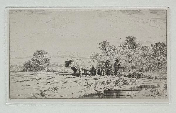 Landscape, Labourers, 1845. Creator: Charles-Emile Jacque (French, 1813-1894)
