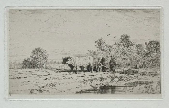 Framed Print : Landscape, Labourers, 1845. Creator: Charles-Emile Jacque (French, 1813-1894) Framed Print : Landscape, Labourers, 1845. Creator: Charles-Emile Jacque (French, 1813-1894)