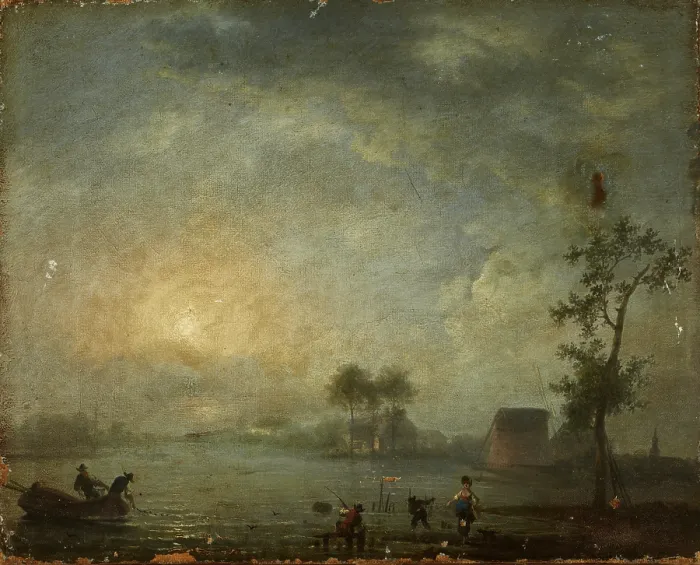 Framed Print : Landscape with a Lake, 1st half of 19th century. Creator: Unknown Framed Print : Landscape with a Lake, 1st half of 19th century. Creator: Unknown