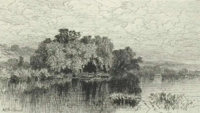 Framed Print : Landscape with Lake, c1850-1880. Creator: Albert Fitch Bellows Framed Print : Landscape with Lake, c1850-1880. Creator: Albert Fitch Bellows