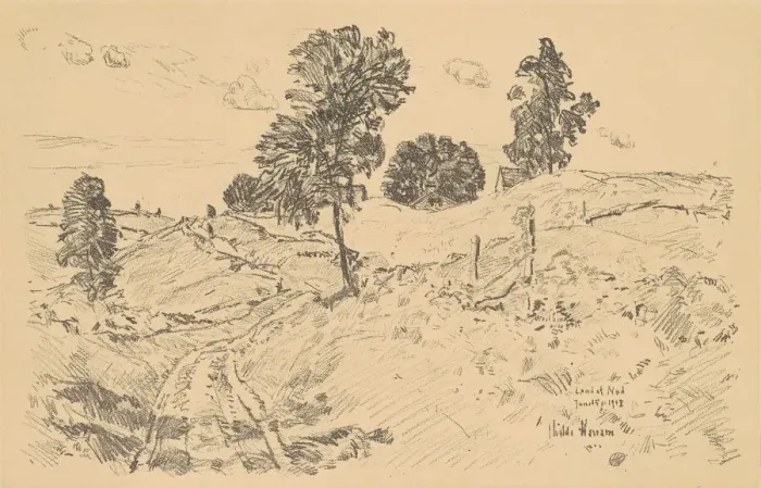 Framed Print : Landscape, Land of Nod, 1918. Creator: Frederick Childe Hassam Framed Print : Landscape, Land of Nod, 1918. Creator: Frederick Childe Hassam