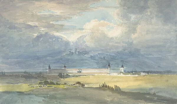 Landscape with a Large Building, 1818-83. Creator: Franz von Hauslab