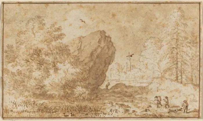 Framed Print : Landscape with Large Rock. Creator: Allart van Everdingen Framed Print : Landscape with Large Rock. Creator: Allart van Everdingen