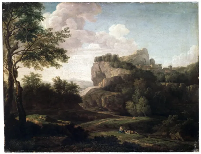 Framed Print : Landscape, late 17th or 18th century. Artist: Isaac de Moucheron Framed Print : Landscape, late 17th or 18th century. Artist: Isaac de Moucheron