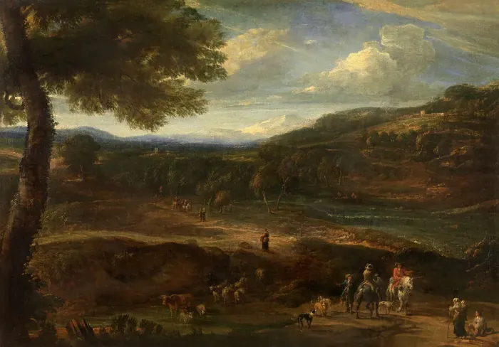 Framed Print : Landscape, late 17th-early 19th century. Creator: Cornelis Huysmans Framed Print : Landscape, late 17th-early 19th century. Creator: Cornelis Huysmans