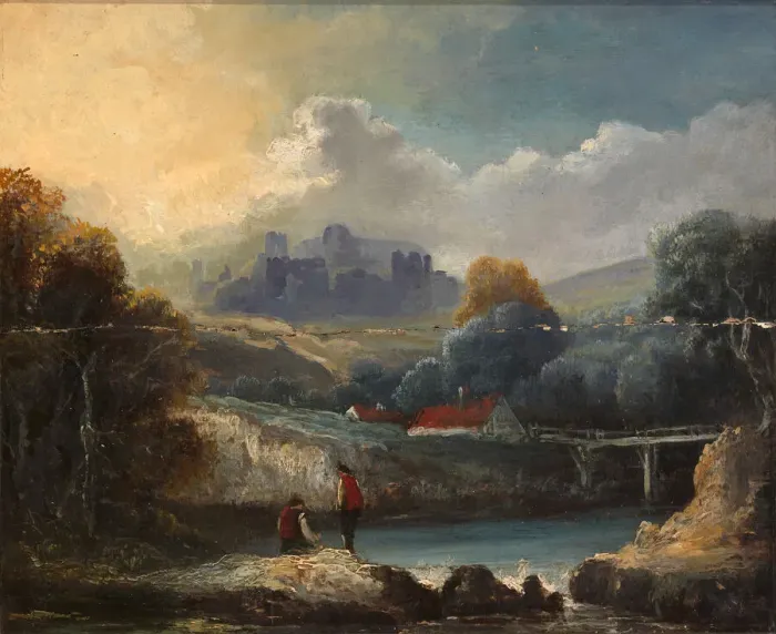 Framed Print : Landscape, late 18th century. Creator: Unknown Framed Print : Landscape, late 18th century. Creator: Unknown