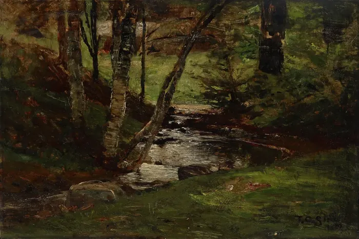 Framed Print : Landscape (Laura's Nook), 1889. Creator: Theodore Clement Steele