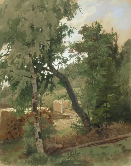 Framed Print : Landscape from Leppalahti, 1859. Creator: Werner Holmberg Framed Print : Landscape from Leppalahti, 1859. Creator: Werner Holmberg