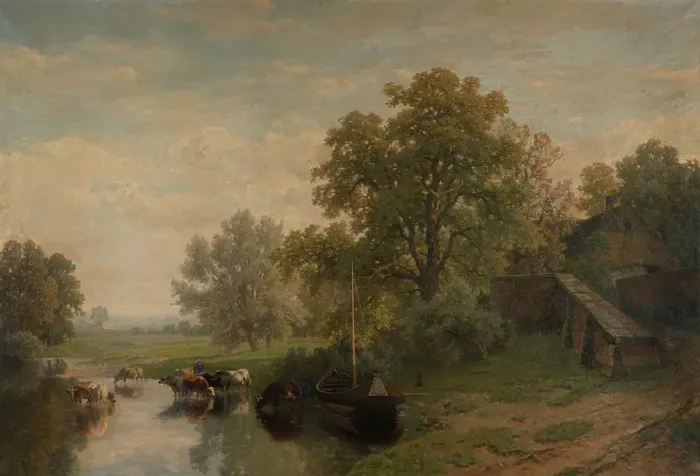 Framed Print : Landscape in Limburg, 1886. Creator: Frans Keelhoff Framed Print : Landscape in Limburg, 1886. Creator: Frans Keelhoff