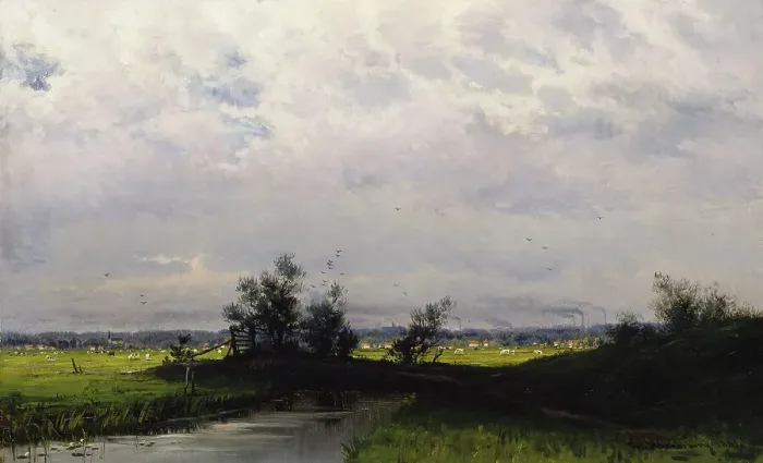 Framed Print : Landscape from lowlands near Haarlem, 1881. Creator: Thorsten Waenerberg Framed Print : Landscape from lowlands near Haarlem, 1881. Creator: Thorsten Waenerberg