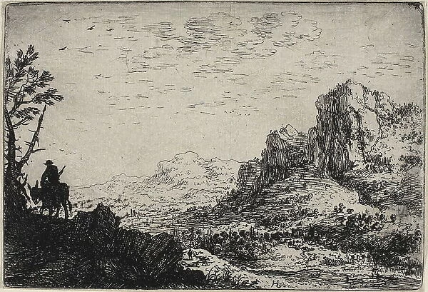 Landscape with a Man on a Mule, 1640-46. Creator: Herman Saftleven the Younger