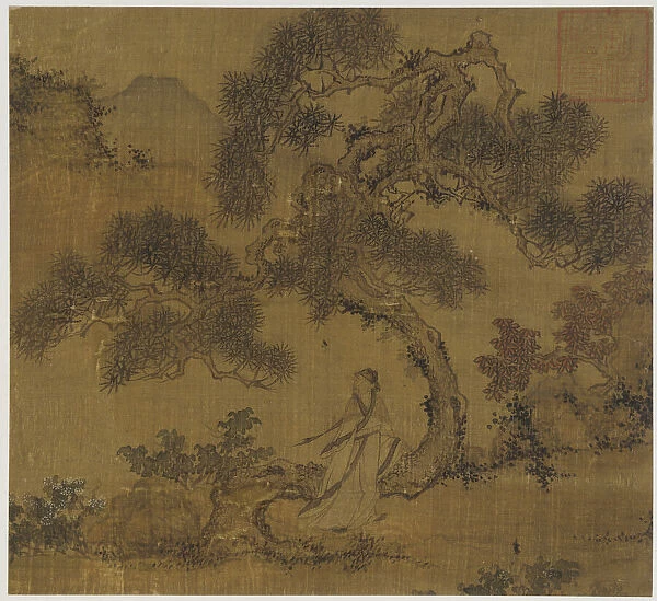 Landscape: a man under a pine, Ming dynasty, 1368-1644. Creator: Unknown