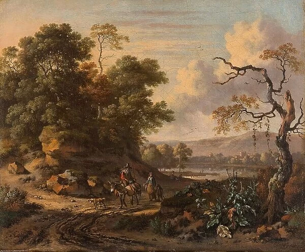Landscape with a Man Riding a Donkey, 1655-1684. Creator: Jan Wijnants