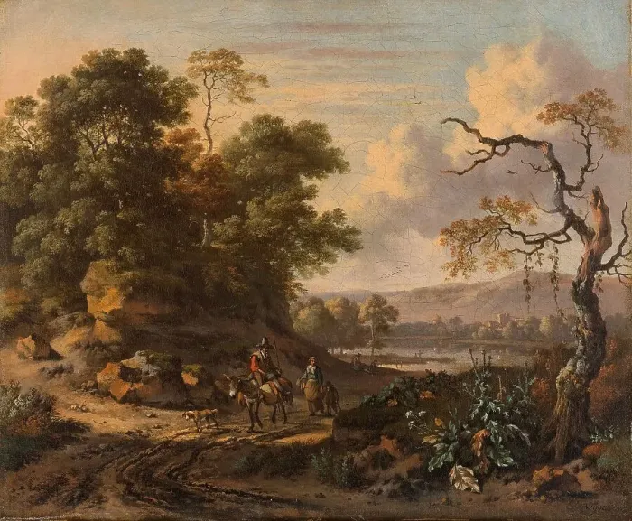 Framed Print : Landscape with a Man Riding a Donkey, 1655-1684. Creator: Jan Wijnants Framed Print : Landscape with a Man Riding a Donkey, 1655-1684. Creator: Jan Wijnants