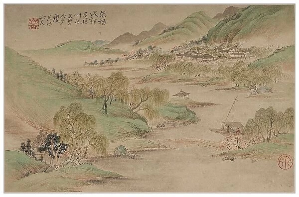 Landscape in the manner of the Wu School, 1841. Creator: Qian Du