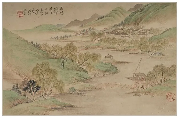 Framed Print : Landscape in the manner of the Wu School, 1841. Creator: Qian Du Framed Print : Landscape in the manner of the Wu School, 1841. Creator: Qian Du