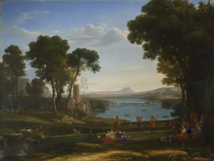 Framed Print : Landscape with the Marriage of Isaac and Rebecca, 1648. Artist: Lorrain, Claude (1600-1682) Framed Print : Landscape with the Marriage of Isaac and Rebecca, 1648. Artist: Lorrain, Claude (1600-1682)