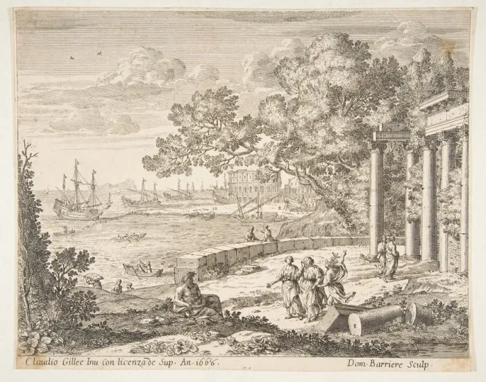 Framed Print : Landscape with Mercury, 1668. Creator: Dominique Barriere Framed Print : Landscape with Mercury, 1668. Creator: Dominique Barriere