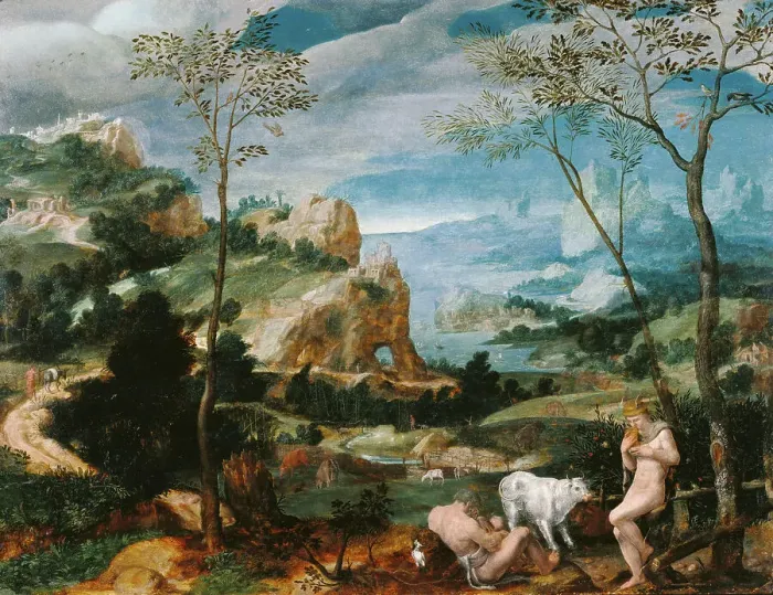 Framed Print : Landscape with Mercury and Argus, about 1570. Creator: Unknown Framed Print : Landscape with Mercury and Argus, about 1570. Creator: Unknown