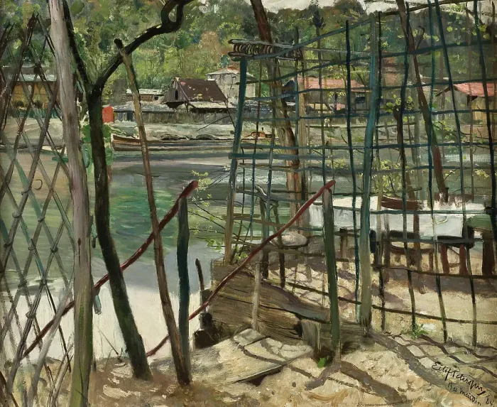 Framed Print : Landscape from Meudon, France, 1884. Creator: Eilif Peterssen