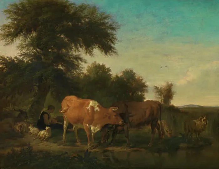 Framed Print : Landscape, mid-17th century. Creator: Adriaen van de Velde Framed Print : Landscape, mid-17th century. Creator: Adriaen van de Velde