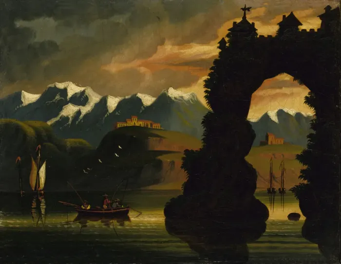 Framed Print : Landscape, mid 19th century. Creator: Thomas Chambers Framed Print : Landscape, mid 19th century. Creator: Thomas Chambers