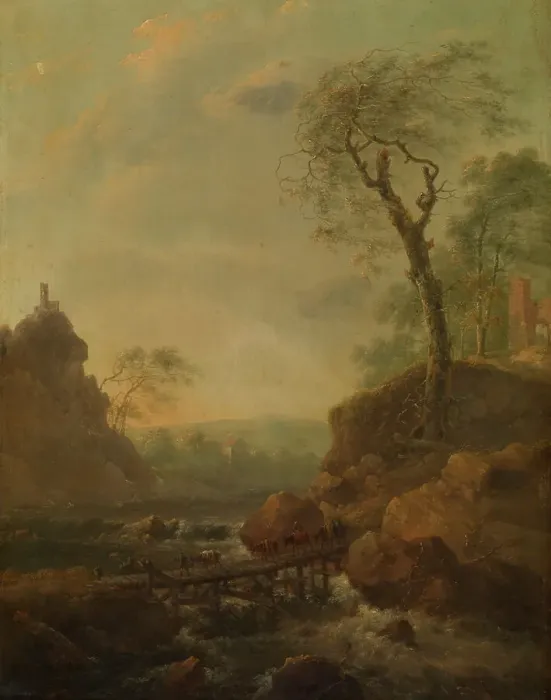 Framed Print : Landscape, mid-late 17th century. Creator: Adam Pynacker Framed Print : Landscape, mid-late 17th century. Creator: Adam Pynacker
