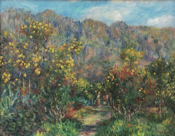 Framed Print : Landscape with Mimosas, 1912. Creator: Renoir, Pierre Auguste (1841-1919) Framed Print : Landscape with Mimosas, 1912. Creator: Renoir, Pierre Auguste (1841-1919)