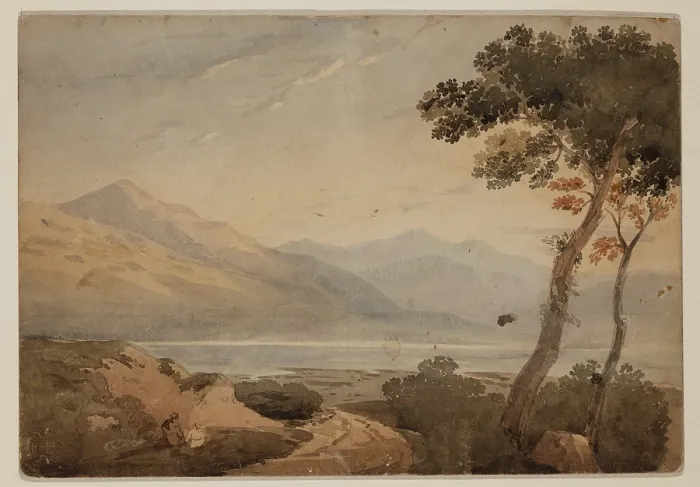 Framed Print : Landscape with Mountain Lake, c1820-1865. Creator: David Claypoole Johnston Framed Print : Landscape with Mountain Lake, c1820-1865. Creator: David Claypoole Johnston