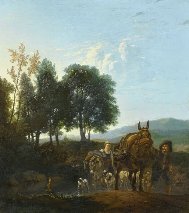 Framed Print : Landscape with Mule Driver, 1650-1655. Creator: Karel Du Jardin Framed Print : Landscape with Mule Driver, 1650-1655. Creator: Karel Du Jardin