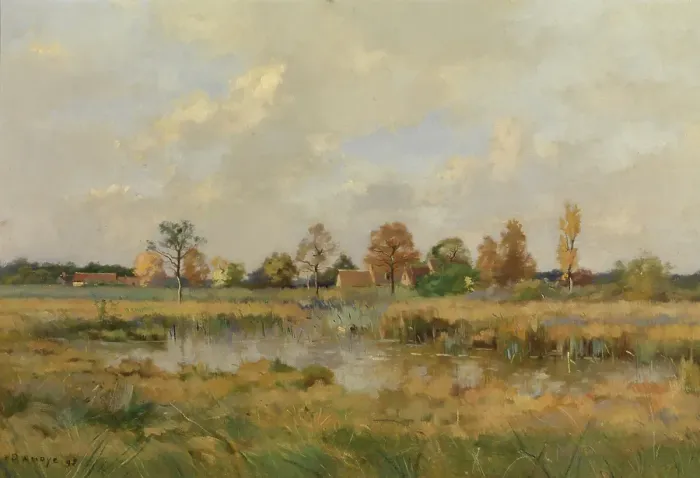 Framed Print : Landscape near Amiens, 1895. Creator: Pierre Emmanuel Damoye Framed Print : Landscape near Amiens, 1895. Creator: Pierre Emmanuel Damoye