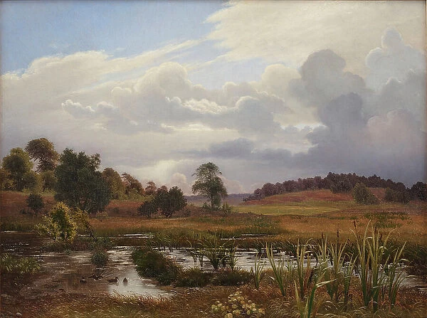 Landscape near the Forest Nordskoven, Jægerspris, Zealand, 1848. Creator: Vilhelm Kyhn