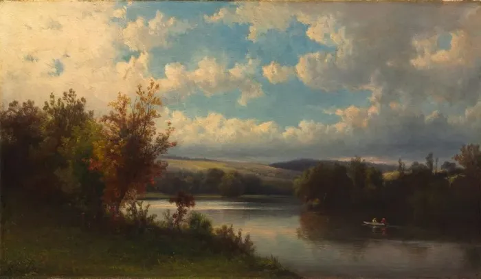 Framed Print : Landscape near Granby, Connecticut, 1870s. Creator: Hendrik Dirk Kruseman van Elten (American Framed Print : Landscape near Granby, Connecticut, 1870s. Creator: Hendrik Dirk Kruseman van Elten (American