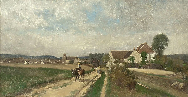 Landscape near Grez-sur-Loing, 1876. Creator: Oscar Torna