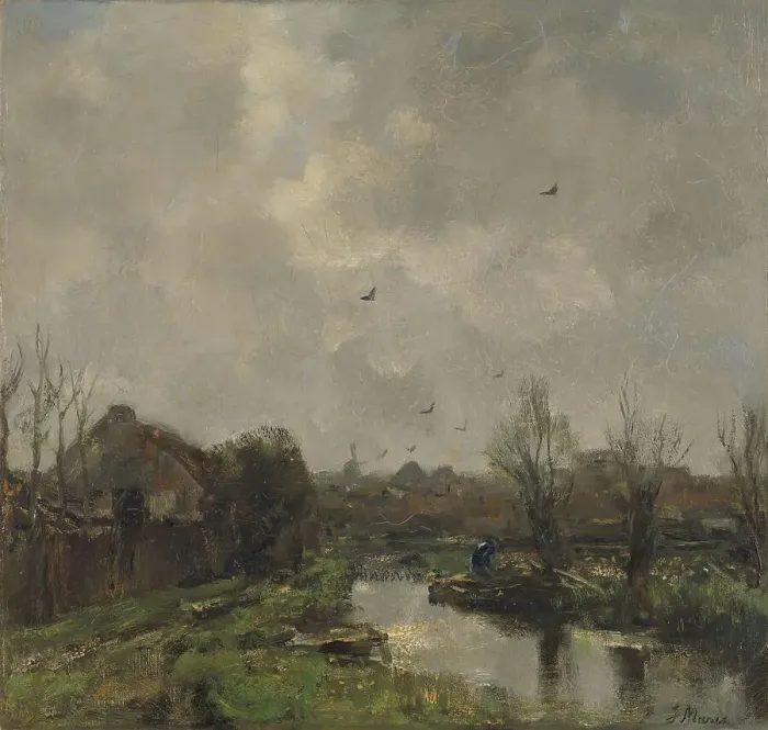Framed Print : Landscape near The Hague, 1891. Creator: Jacob Henricus Maris Framed Print : Landscape near The Hague, 1891. Creator: Jacob Henricus Maris