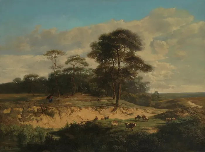 Framed Print : Landscape near Kalmthout, c1830-1870. Creator: Lodewijk Juliaan Fuchs Framed Print : Landscape near Kalmthout, c1830-1870. Creator: Lodewijk Juliaan Fuchs