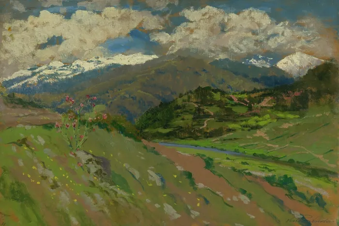 Framed Print : Landscape near Kralovany, 1900-1910. Creator: Ferdinand Katona Framed Print : Landscape near Kralovany, 1900-1910. Creator: Ferdinand Katona