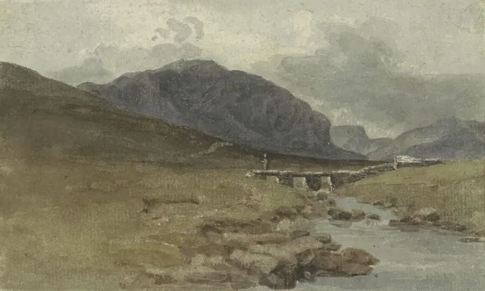 Framed Print : Landscape near Llyn Ogwen, Caernarvonshire (Wales), 1778-1847. Creator: Joshua Cristall Framed Print : Landscape near Llyn Ogwen, Caernarvonshire (Wales), 1778-1847. Creator: Joshua Cristall