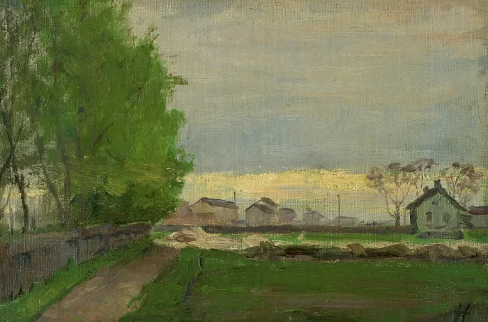Framed Print : Landscape near Munich II, c1892. Creator: Jozef Hanula Framed Print : Landscape near Munich II, c1892. Creator: Jozef Hanula