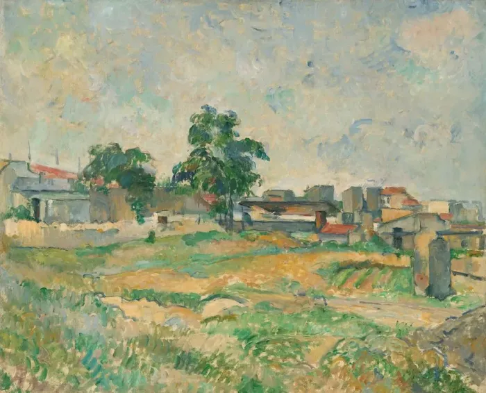 Framed Print : Landscape near Paris, c. 1876. Creator: Paul Cezanne Framed Print : Landscape near Paris, c. 1876. Creator: Paul Cezanne