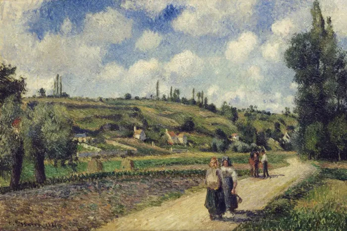 Framed Print : Landscape near Pontoise, the Auvers Road, 1881. Artist: Pissarro, Camille (1830-1903) Framed Print : Landscape near Pontoise, the Auvers Road, 1881. Artist: Pissarro, Camille (1830-1903)