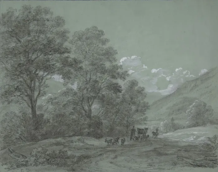Framed Print : Landscape near Ruhpolding, late 18th-mid-19th century. Creator: Cantius Dillis Framed Print : Landscape near Ruhpolding, late 18th-mid-19th century. Creator: Cantius Dillis