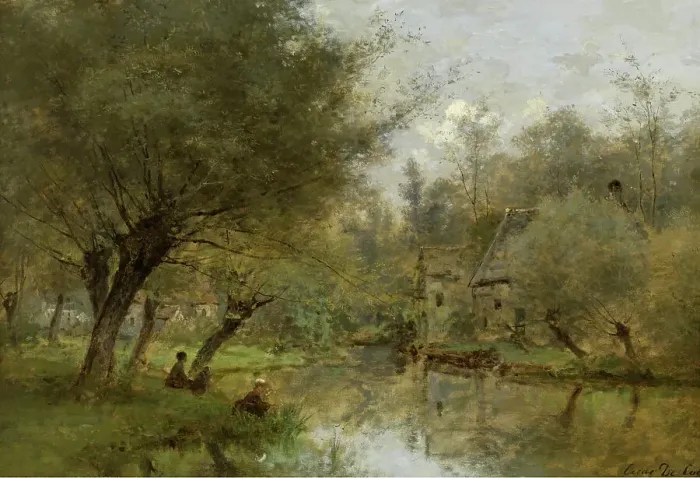 Framed Print : Landscape near Saint-Germain-en-Laye, 1879. Creator: Cesar de Cock Framed Print : Landscape near Saint-Germain-en-Laye, 1879. Creator: Cesar de Cock