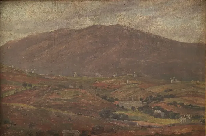 Framed Print : Landscape near Sétúbal, Portugal, 1839. Creator: Thorald Brendstrup Framed Print : Landscape near Sétúbal, Portugal, 1839. Creator: Thorald Brendstrup