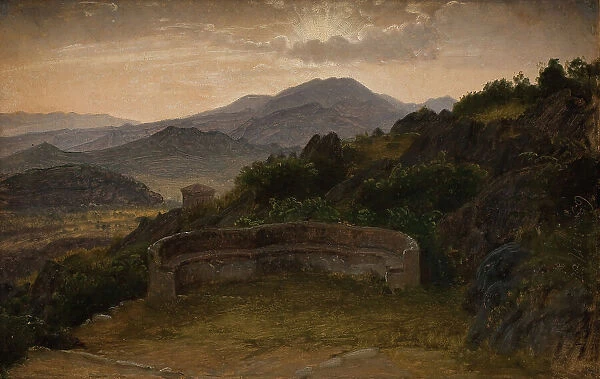 Landscape near Subiaco. Sunset, 1869. Creator: Peter Christian Thamsen Skovgaard