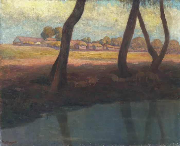 Framed Print : Landscape near Szolnok, 1902. Creator: Karol Pongracz Framed Print : Landscape near Szolnok, 1902. Creator: Karol Pongracz