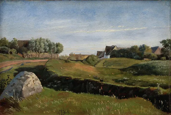 Framed Print : Landscape near Vejby seen from the North. Afternoon Light;Landscape near Vejby, 1843. Creator: Johan Thomas Lundbye Framed Print : Landscape near Vejby seen from the North. Afternoon Light;Landscape near Vejby, 1843. Creator: Johan Thomas Lundbye
