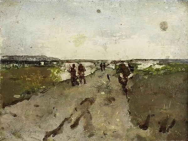 Landscape near Waalsdorp, with Soldiers on Maneuver, c.1880-c.1923. Creator: George Hendrik Breitner