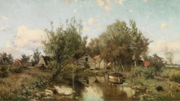 Framed Print : Landscape near Waasmunster, c1850-1910. Creator: Jacques Rosseels Framed Print : Landscape near Waasmunster, c1850-1910. Creator: Jacques Rosseels